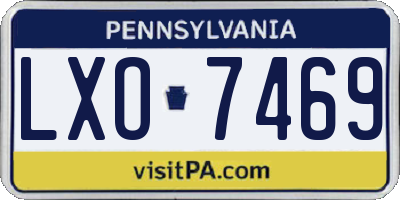 PA license plate LXO7469