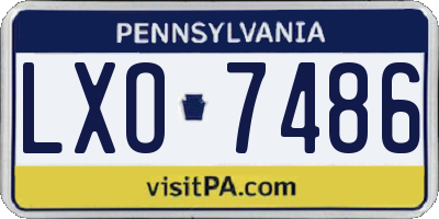PA license plate LXO7486