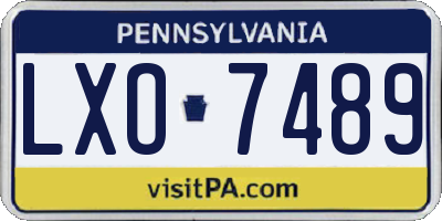 PA license plate LXO7489