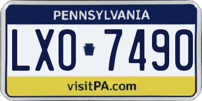 PA license plate LXO7490