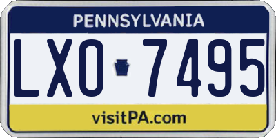 PA license plate LXO7495