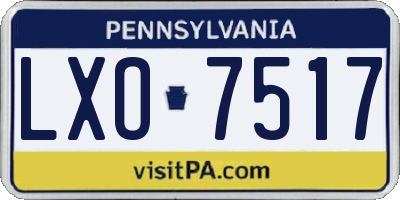 PA license plate LXO7517