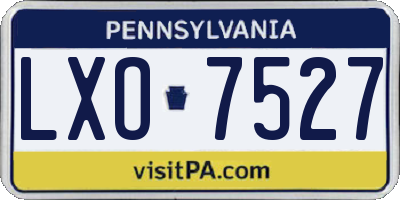 PA license plate LXO7527