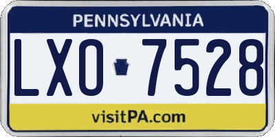 PA license plate LXO7528