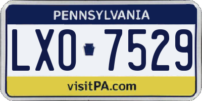 PA license plate LXO7529