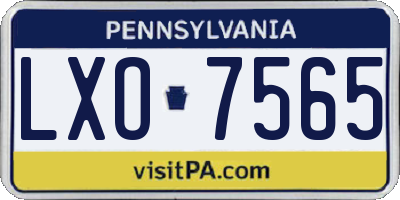 PA license plate LXO7565