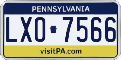 PA license plate LXO7566