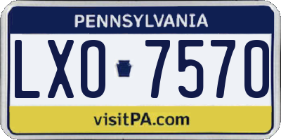 PA license plate LXO7570
