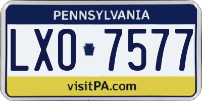 PA license plate LXO7577