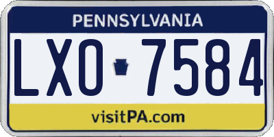 PA license plate LXO7584