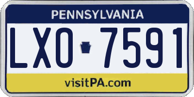 PA license plate LXO7591