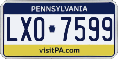PA license plate LXO7599