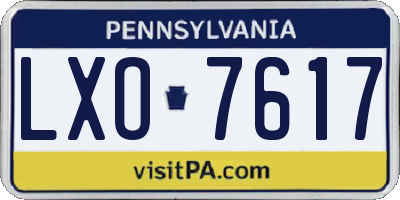 PA license plate LXO7617