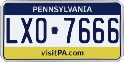 PA license plate LXO7666