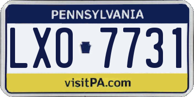 PA license plate LXO7731