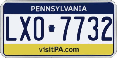 PA license plate LXO7732