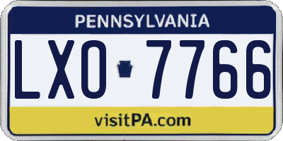 PA license plate LXO7766