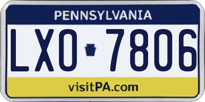 PA license plate LXO7806