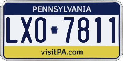 PA license plate LXO7811