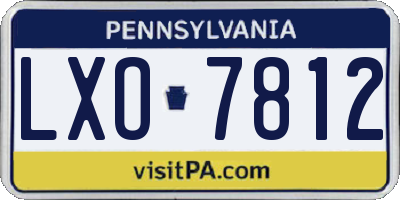 PA license plate LXO7812