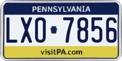 PA license plate LXO7856