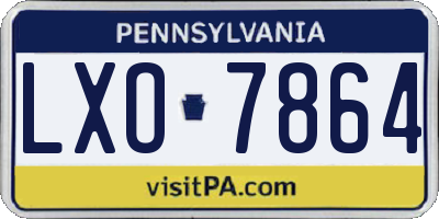 PA license plate LXO7864
