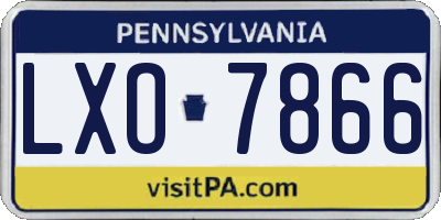PA license plate LXO7866