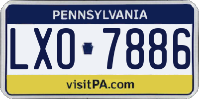 PA license plate LXO7886