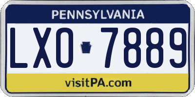 PA license plate LXO7889