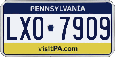 PA license plate LXO7909