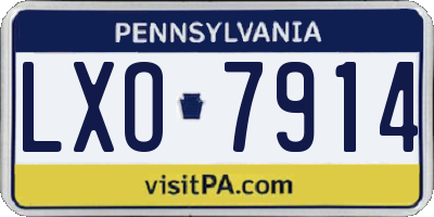 PA license plate LXO7914