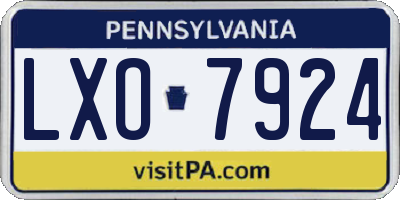 PA license plate LXO7924