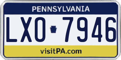 PA license plate LXO7946