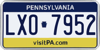 PA license plate LXO7952