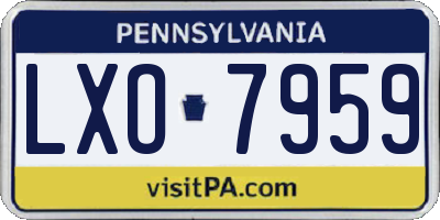PA license plate LXO7959