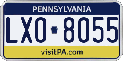 PA license plate LXO8055
