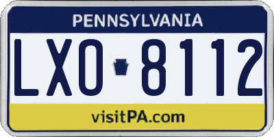 PA license plate LXO8112