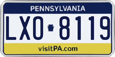 PA license plate LXO8119