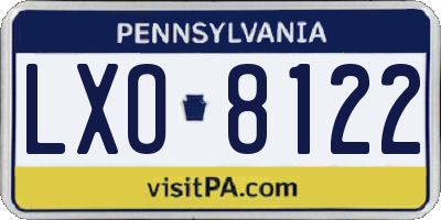 PA license plate LXO8122