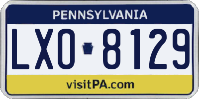 PA license plate LXO8129