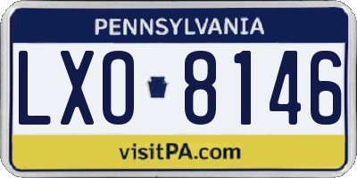 PA license plate LXO8146