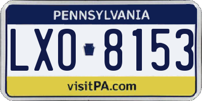 PA license plate LXO8153