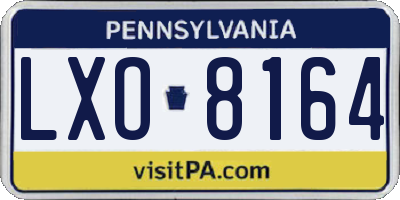 PA license plate LXO8164