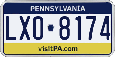 PA license plate LXO8174