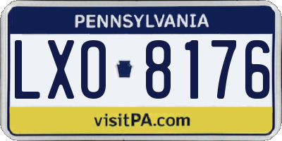 PA license plate LXO8176