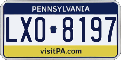 PA license plate LXO8197