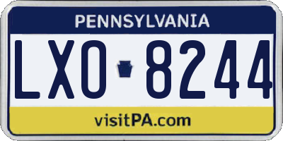 PA license plate LXO8244