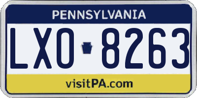 PA license plate LXO8263