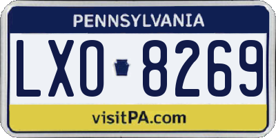 PA license plate LXO8269