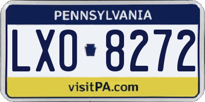PA license plate LXO8272